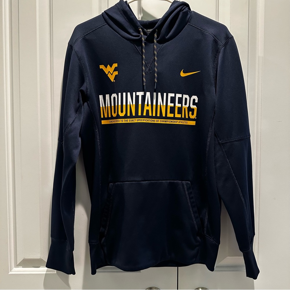 Nike Unisex WVU Mountaineers Therma-Fit Sports Sweatshirt Hoodie S